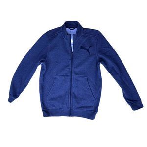 Puma Track Jacket Men's L Gray Full Zip Pockets Casual Training